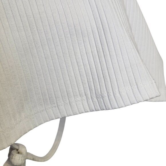 Aritzia Wilfred Free Signe Halter Top, Ribbed, White, Cropped, Size Medium - Picture 5 of 8